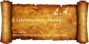 Lichtenstein Antal névjegykártya